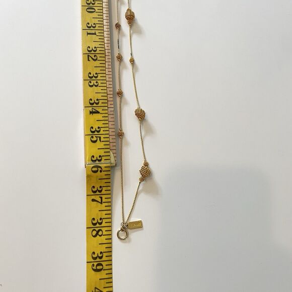 Vintage Talbots Gold Tone Necklace Multi Layer Snake Chain Ball Beaded Boho - Picture 6 of 7